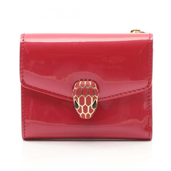 BVLGARI Serpenti Forever Bifold Wallet Leather Women's Pink